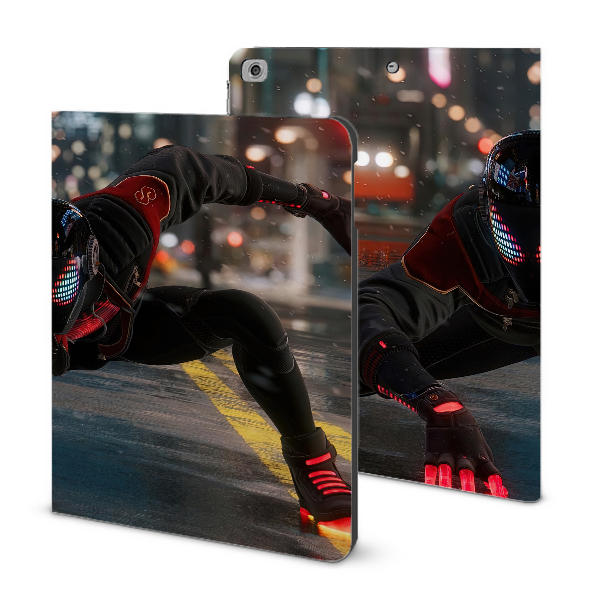 （画像用） Spider Man スパイダーマン IPad ケース ブック型 PUレザー TPU 耐衝撃 軽量 薄型 ペン収納なし 全面保護 IPad 各モデル対応
